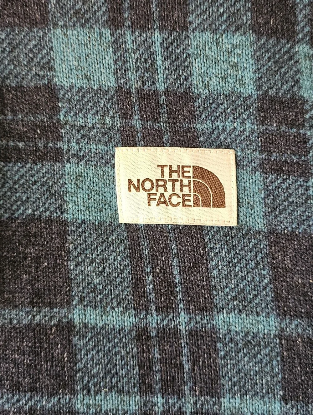 The North Face Men's Gordon Lyons 1/4 Zip Fleece Pullover Plaid Blue/Navy Size X